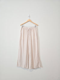 Striped Wide Leg Linen Pants (M)