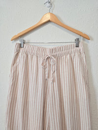 Striped Wide Leg Linen Pants (M)