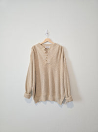 Vintage Cotton Henley Sweater (L)