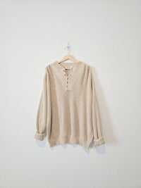 Vintage Cotton Henley Sweater (L)