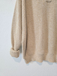 Vintage Cotton Henley Sweater (L)