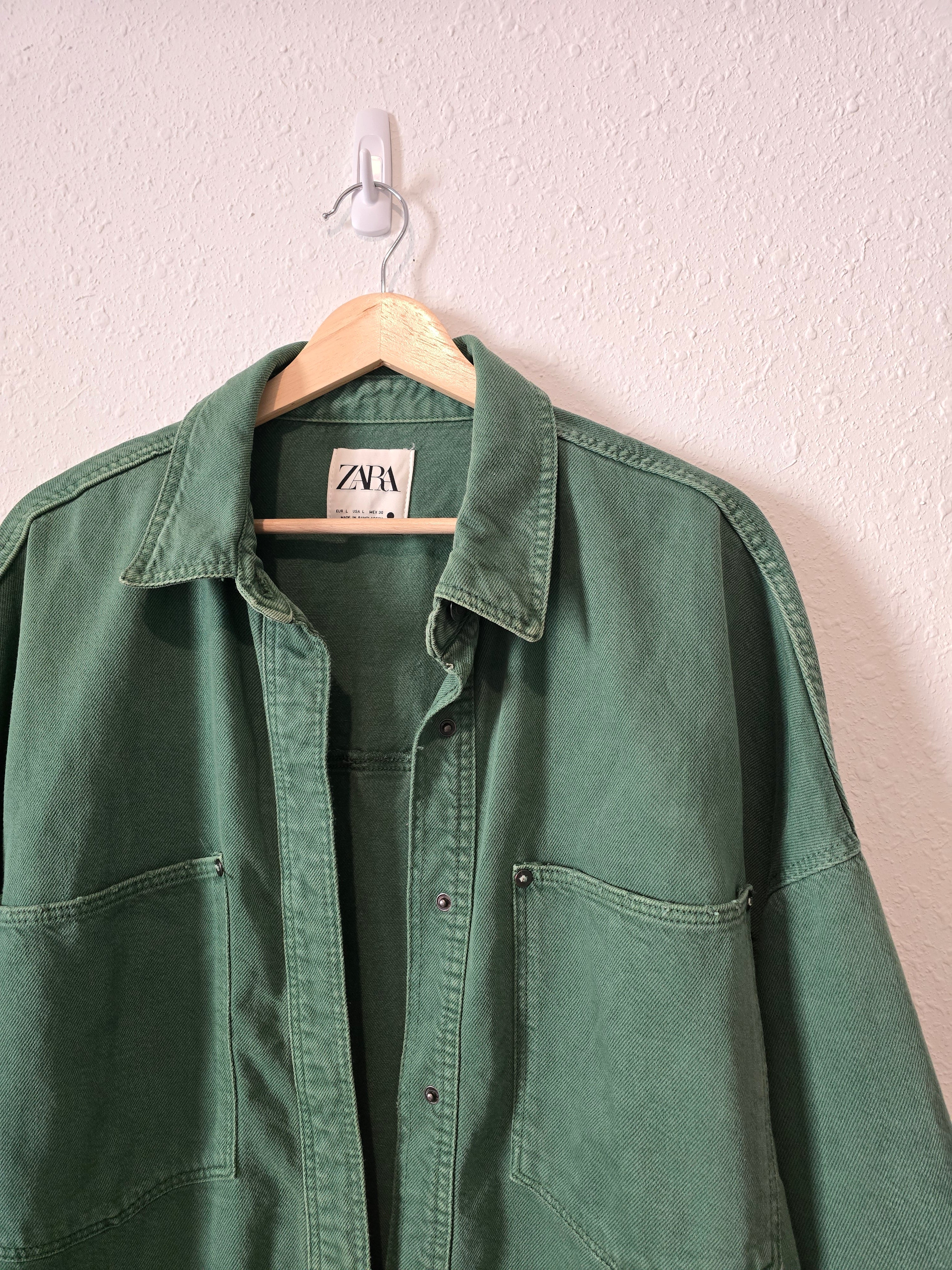 Zara Green Button Up Jacket (L)