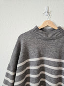 Striped Mock Neck Sweater (3X)
