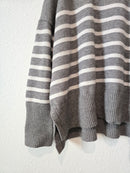 Striped Mock Neck Sweater (3X)
