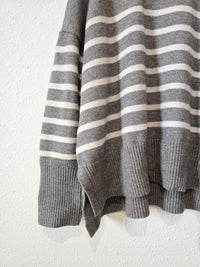 Striped Mock Neck Sweater (3X)