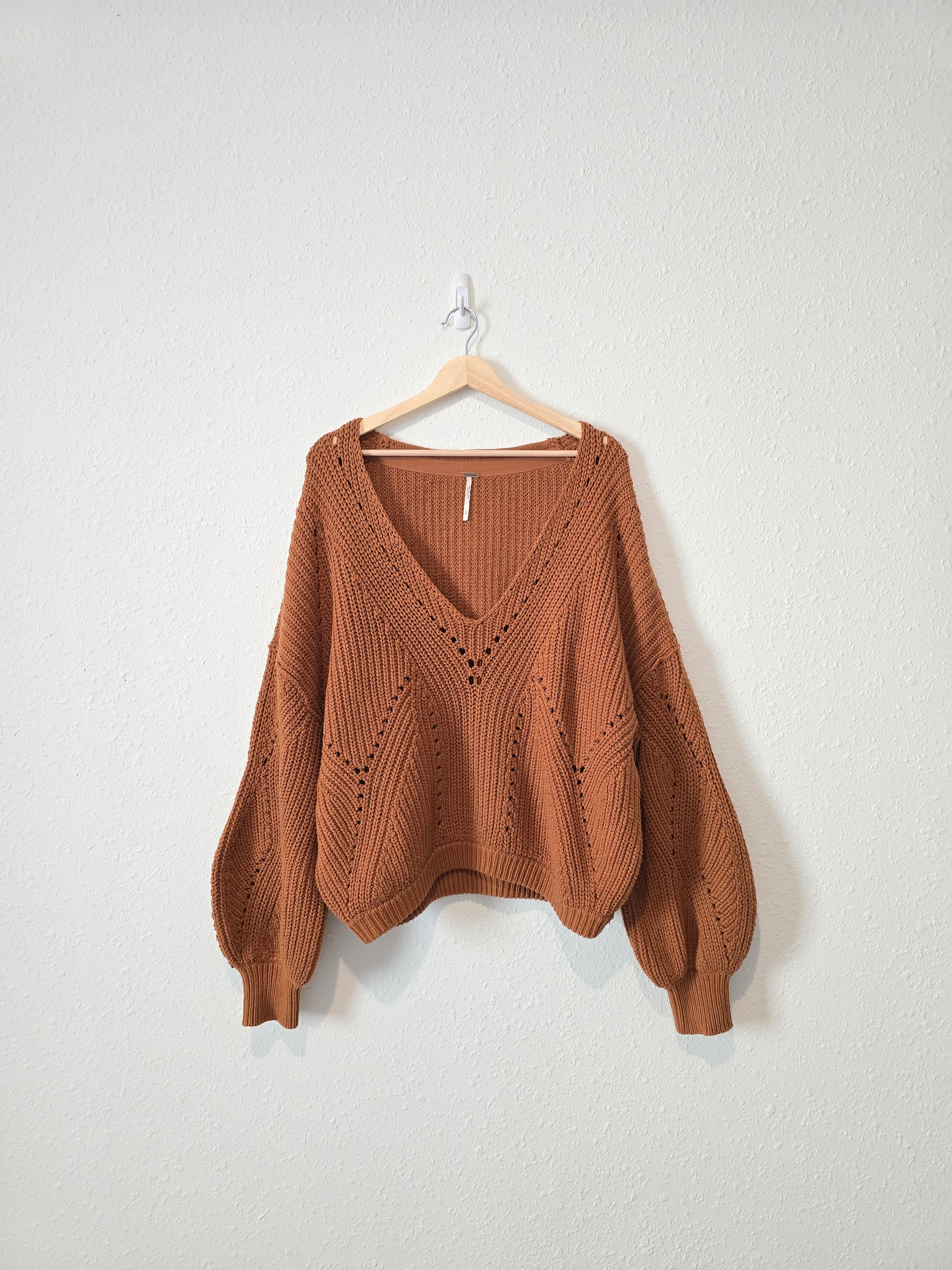 Free People Terracotta Chunky Sweater (M)