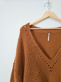 Free People Terracotta Chunky Sweater (M)