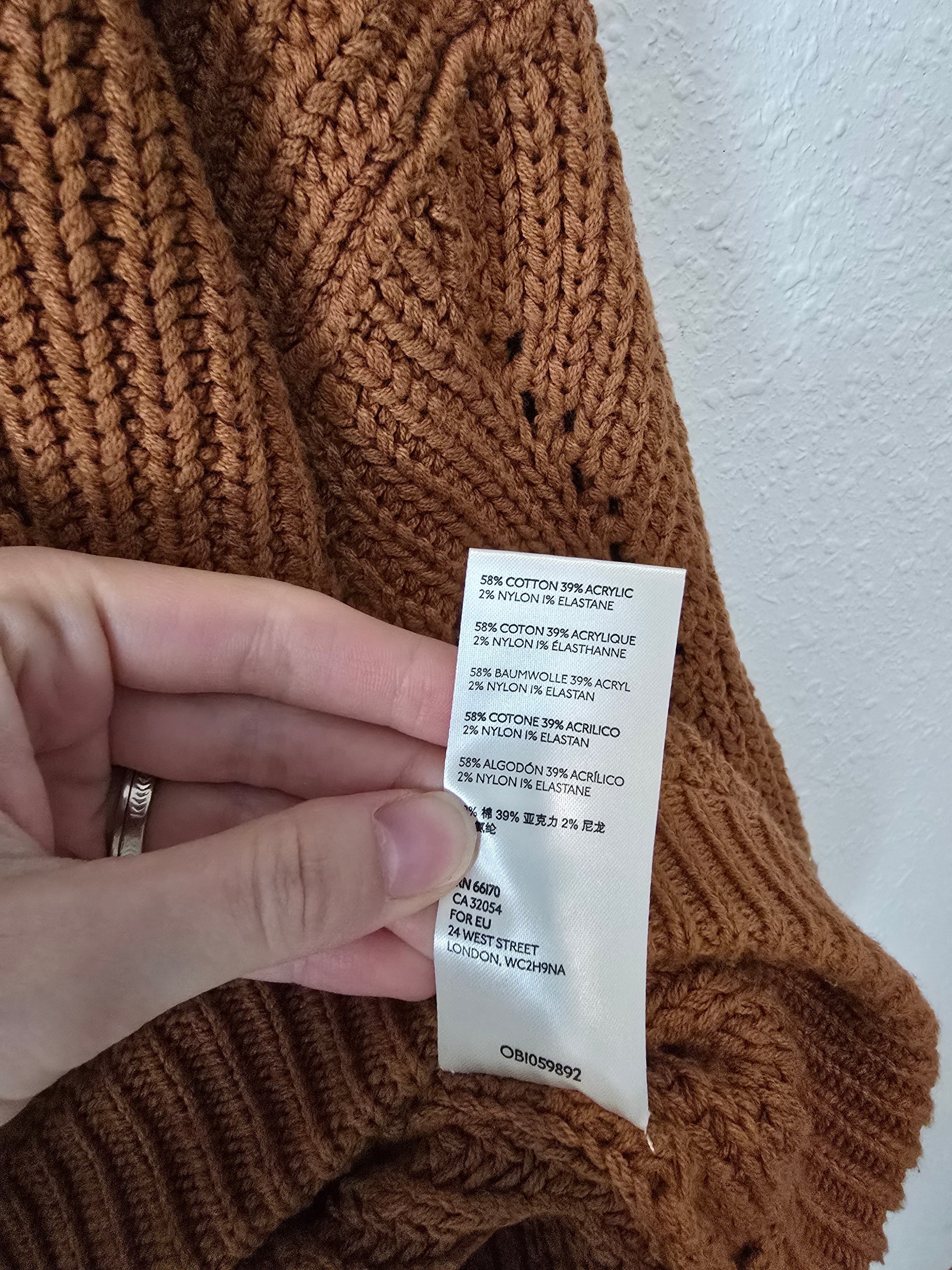 Free People Terracotta Chunky Sweater (M)