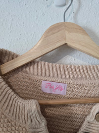 Pink Lily Waffle Henley Sweater (XL)