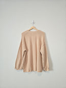 Pink Lily Waffle Henley Sweater (XL)