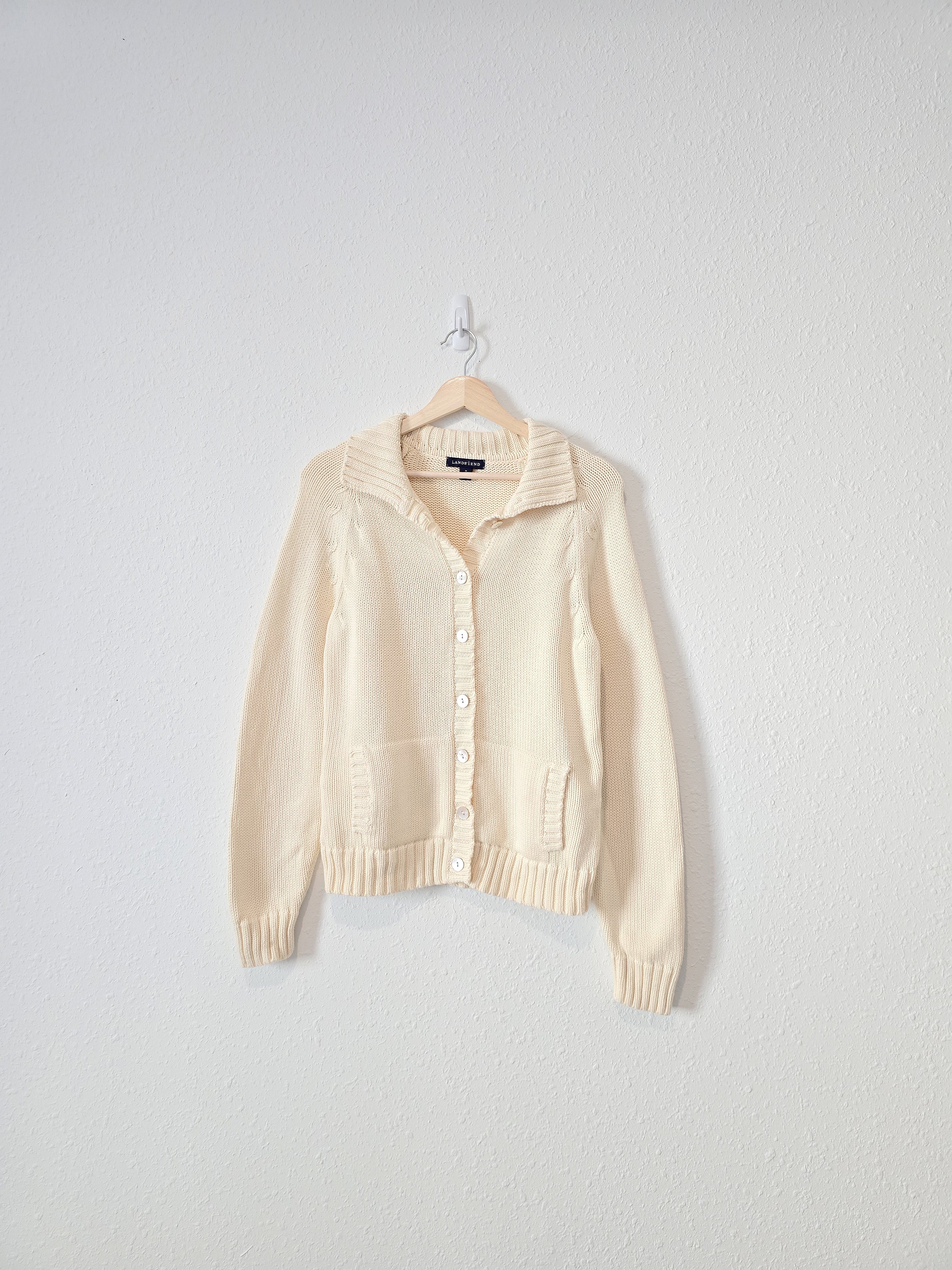 Vintage Cream Button Up Sweater (M)