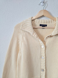 Vintage Cream Button Up Sweater (M)