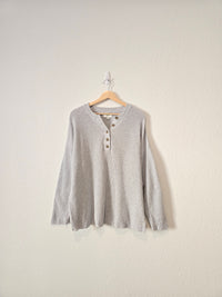 Aerie Gray Henley Sweater (S)