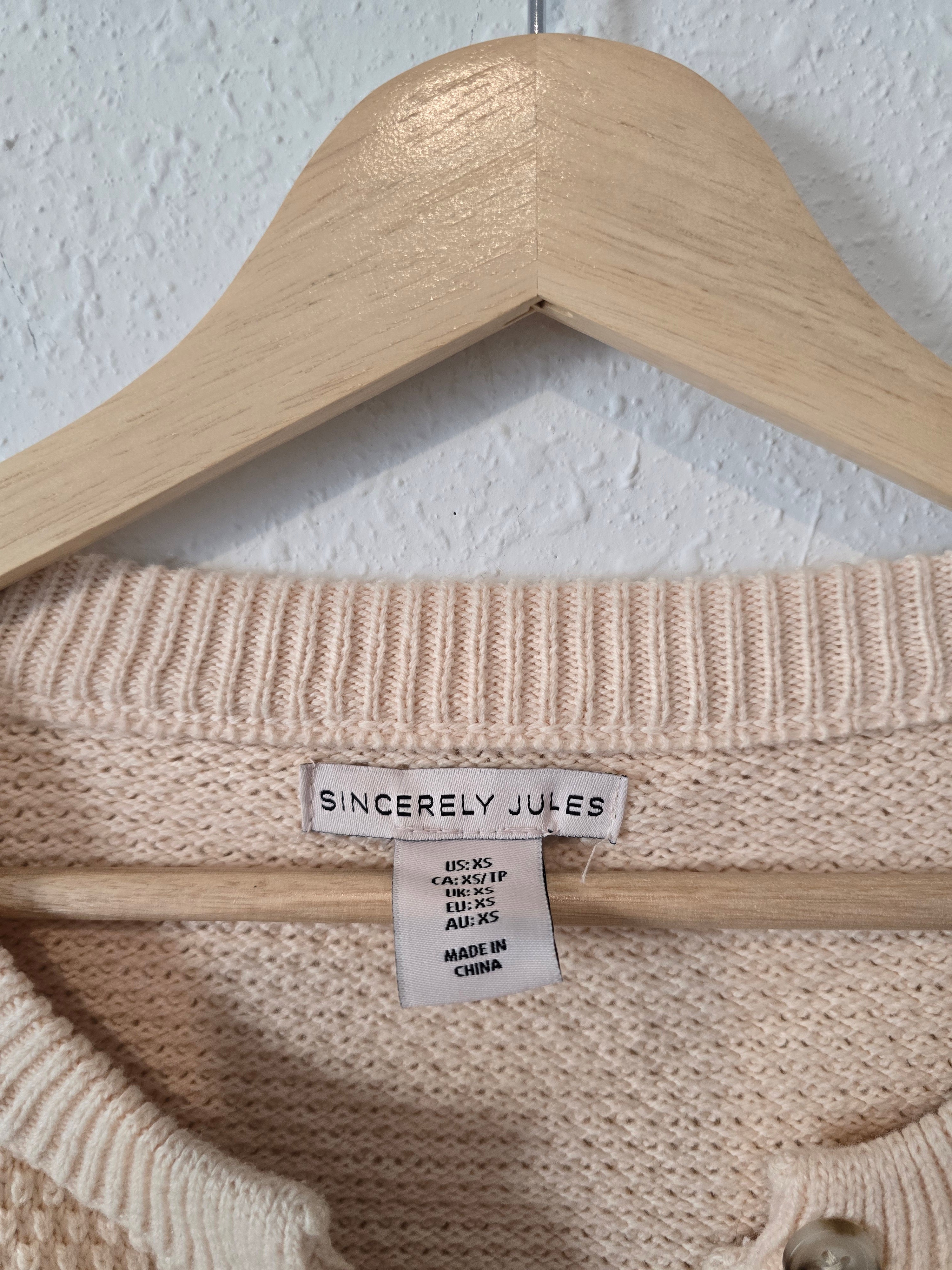 Waffle Knit Henley Sweater (XS)
