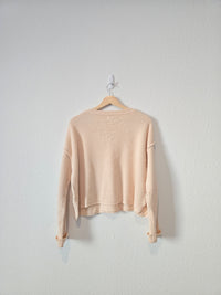 Waffle Knit Henley Sweater (XS)