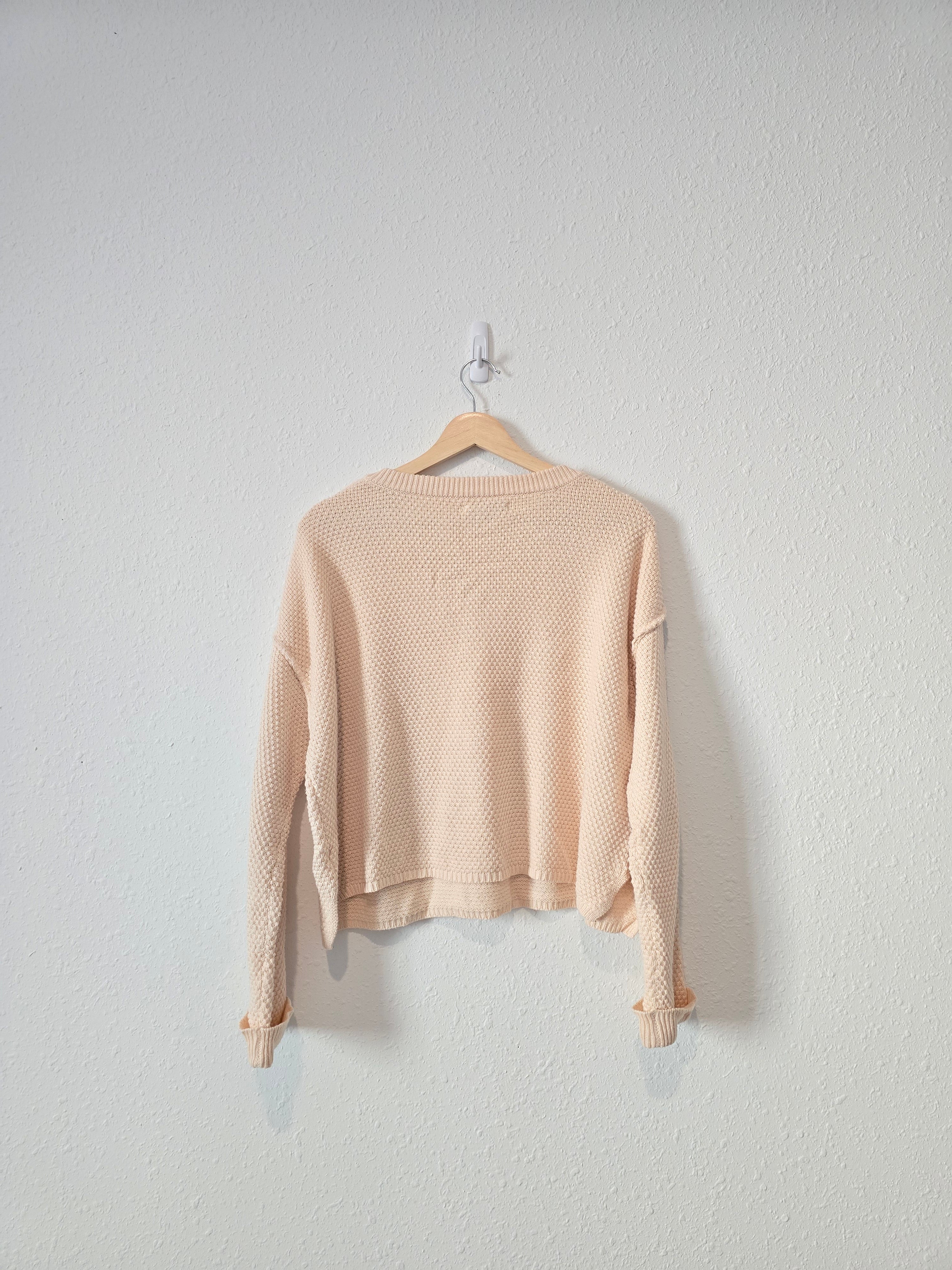 Waffle Knit Henley Sweater (XS)