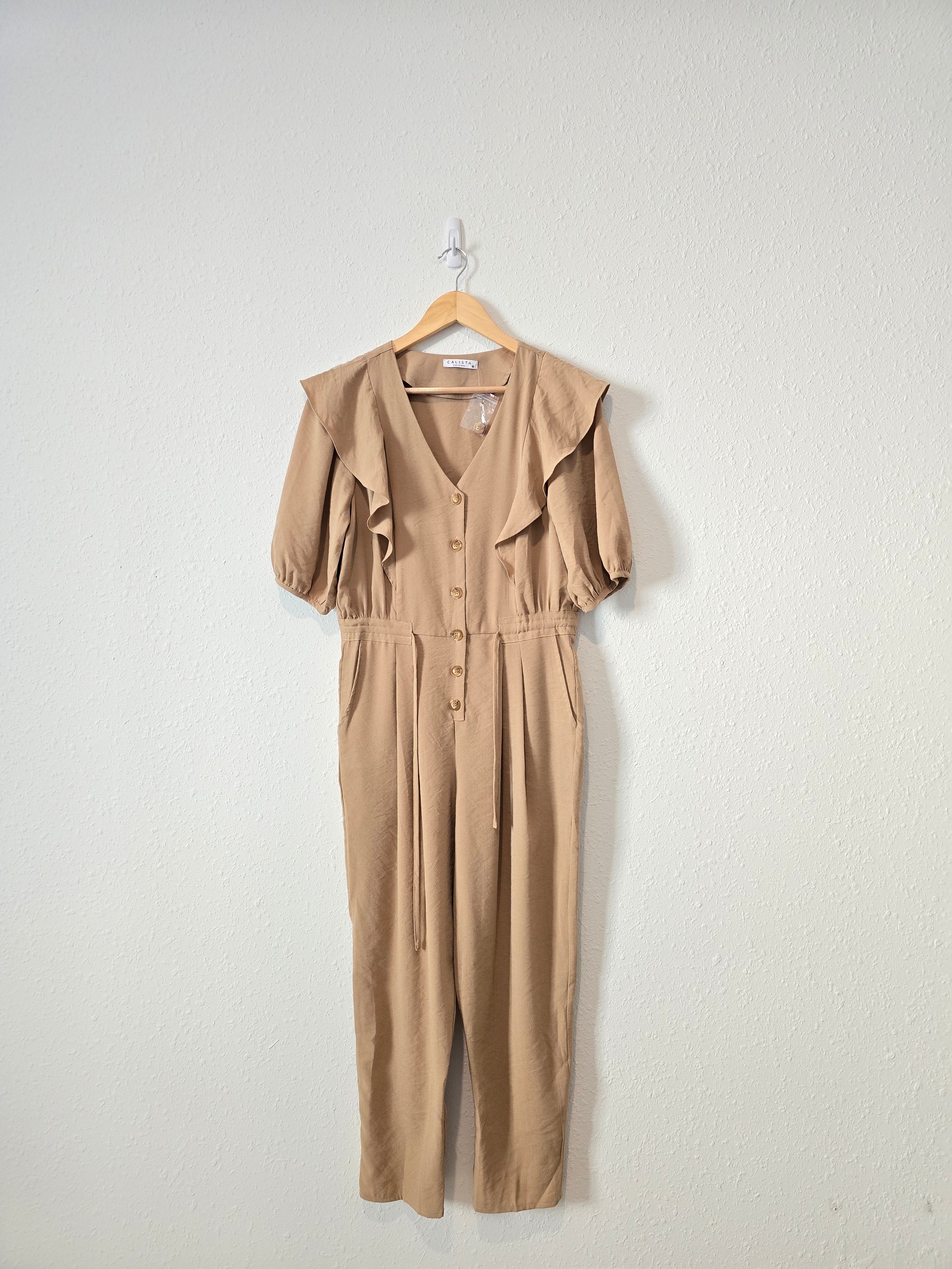 Calista Tan Straight Jumpsuit (M)