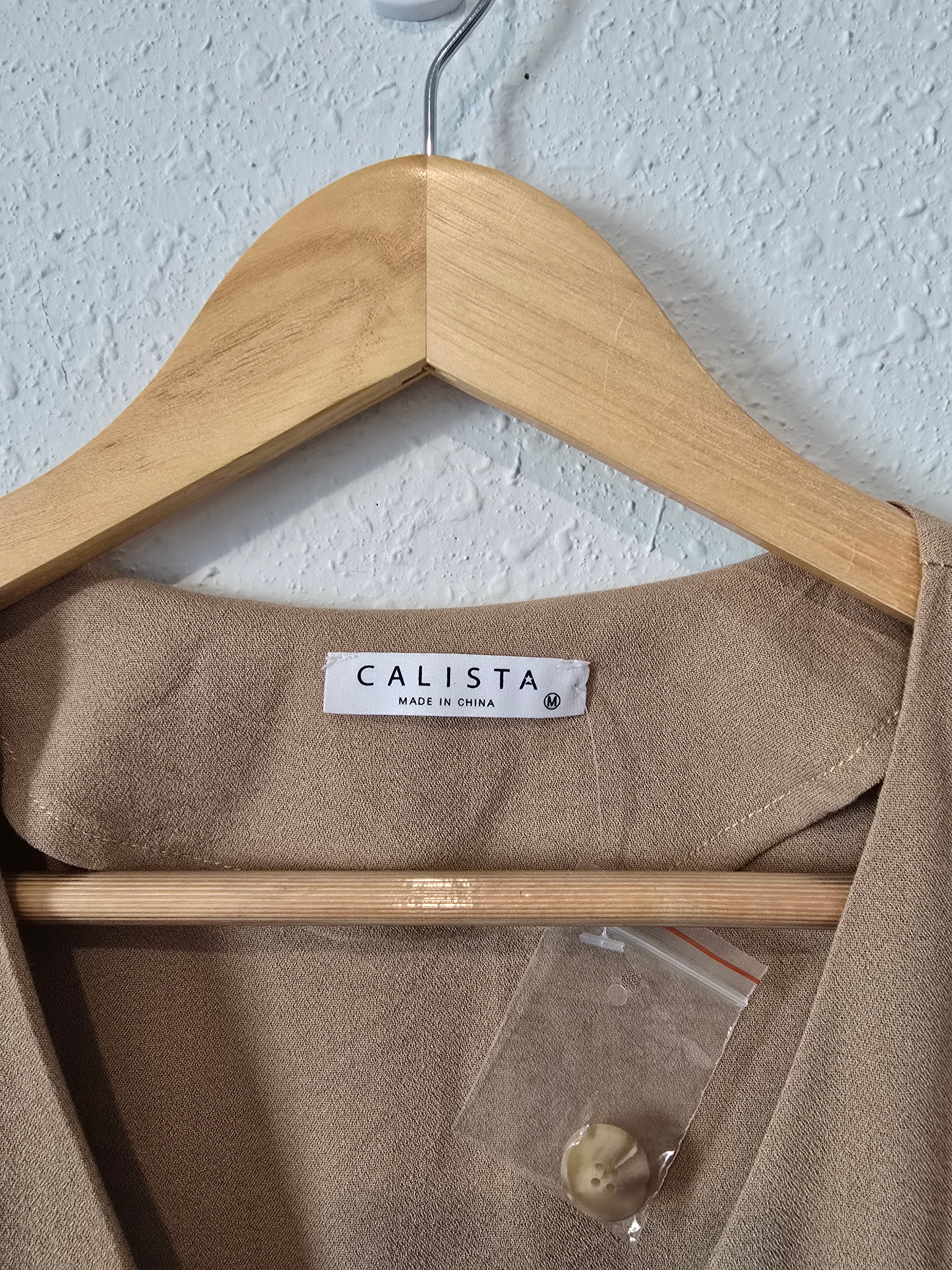 Calista Tan Straight Jumpsuit (M)