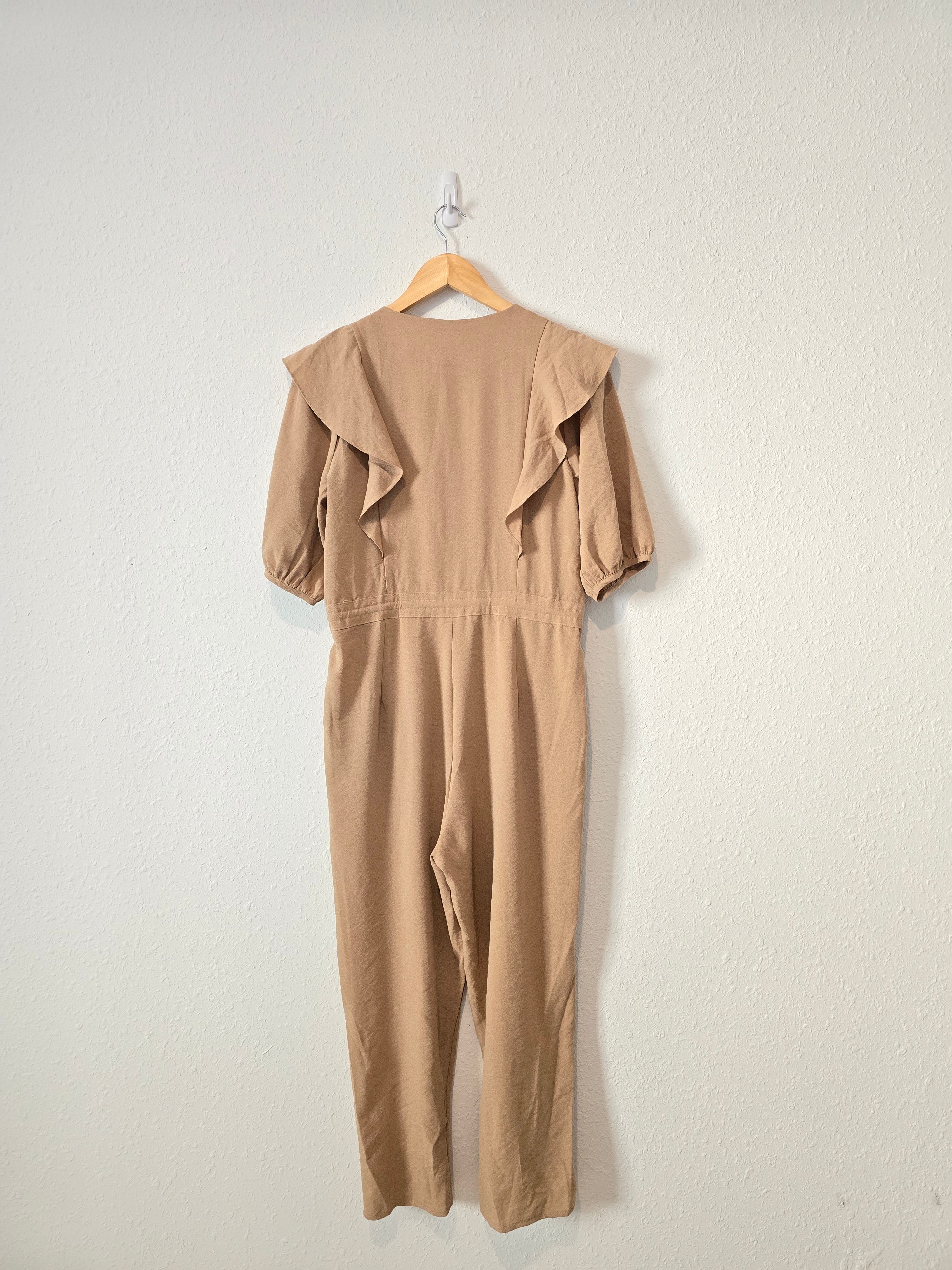 Calista Tan Straight Jumpsuit (M)