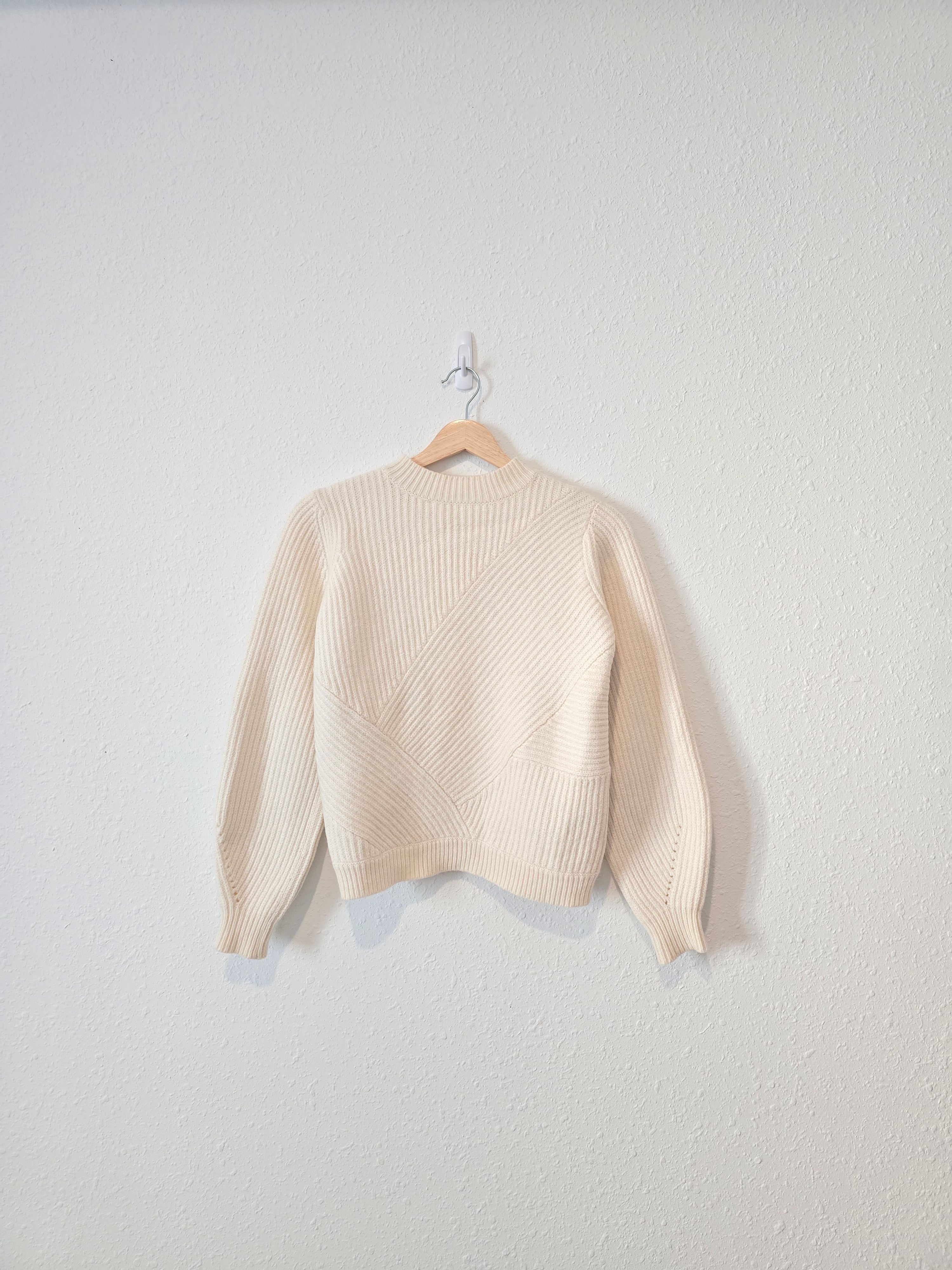 Sezane Cream Wool Blend Sweater (XS)