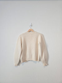 Sezane Cream Wool Blend Sweater (XS)