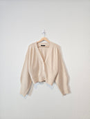 Ribbed Puff Sleeve Cardigan (M)