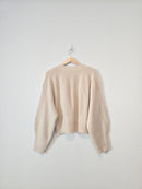 Ribbed Puff Sleeve Cardigan (M)