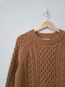 J.Crew Brown Cable Knit Sweater (L)