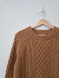 J.Crew Brown Cable Knit Sweater (L)