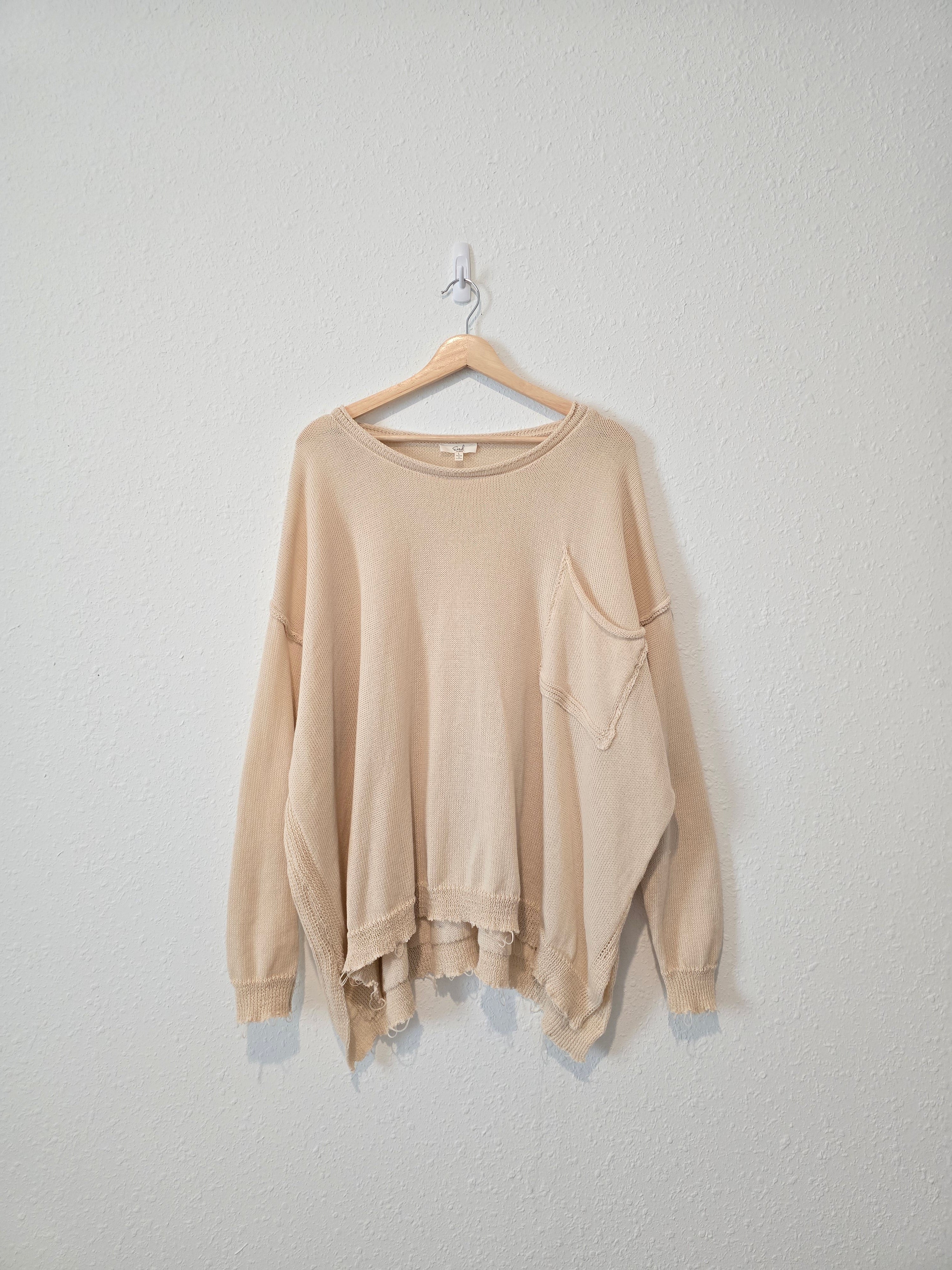 Easel Cream Oversized Sweater (L)