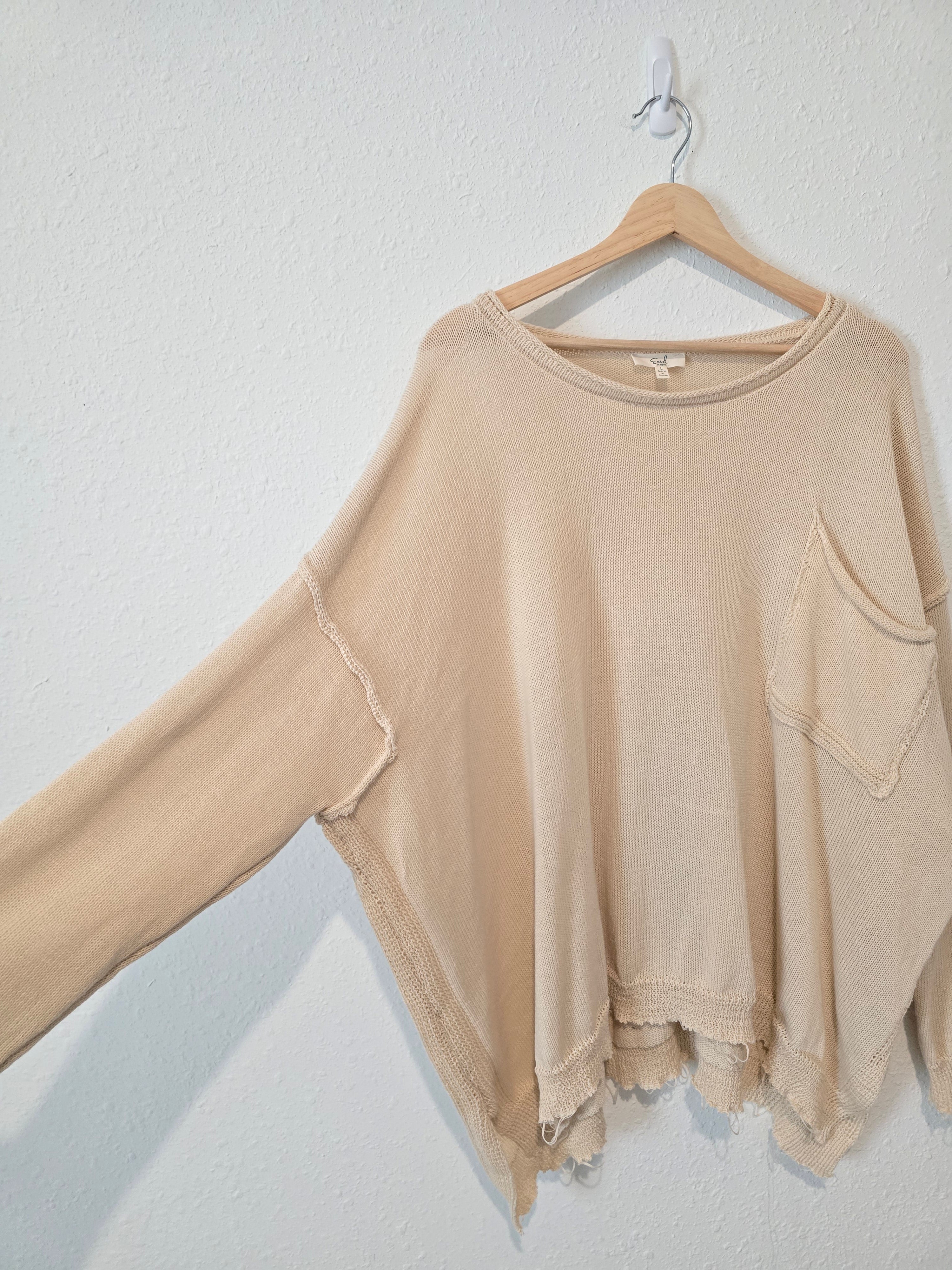 Easel Cream Oversized Sweater (L)