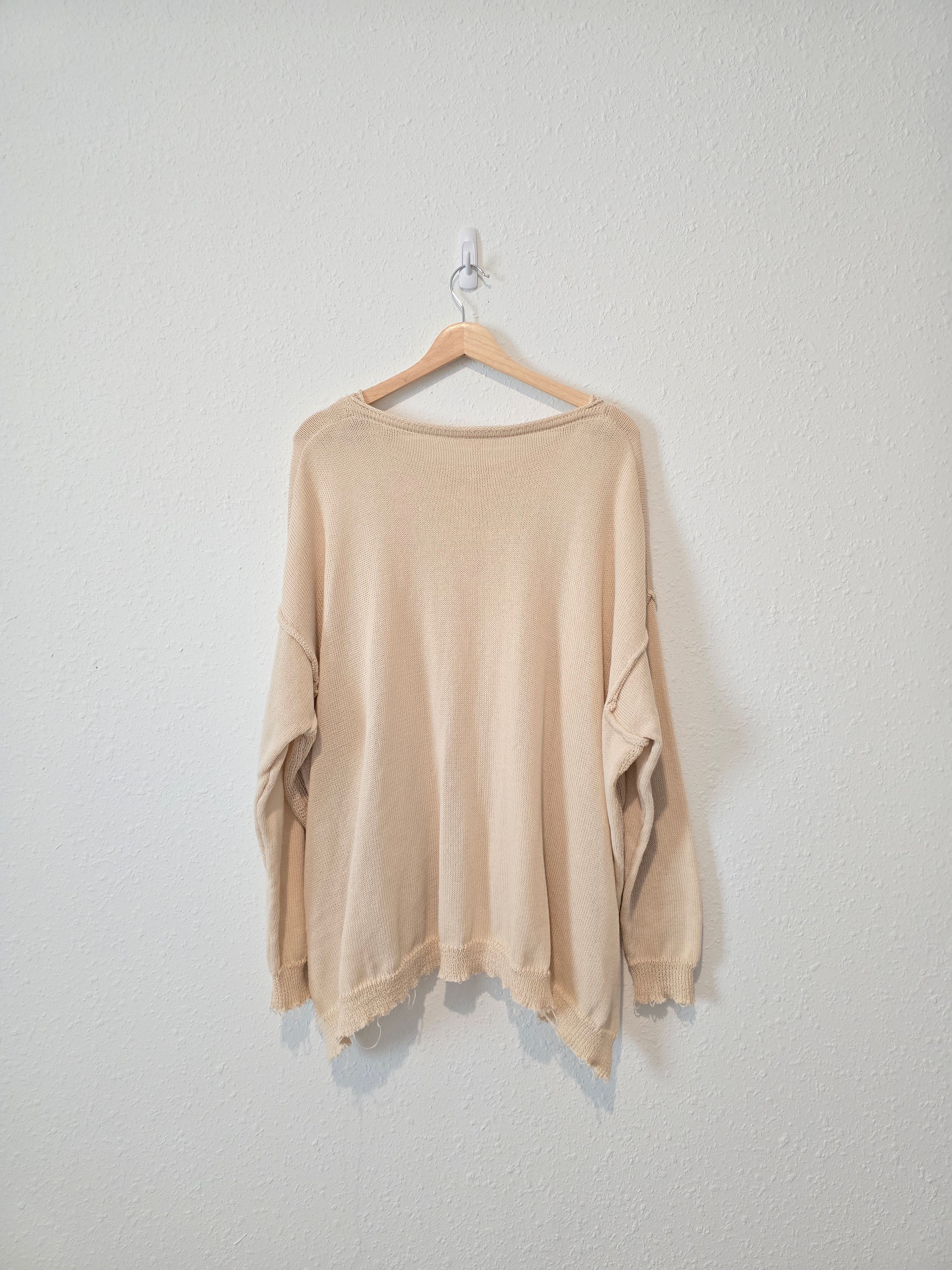 Easel Cream Oversized Sweater (L)