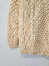 Vintage Wool Cable Knit Sweater (XS)