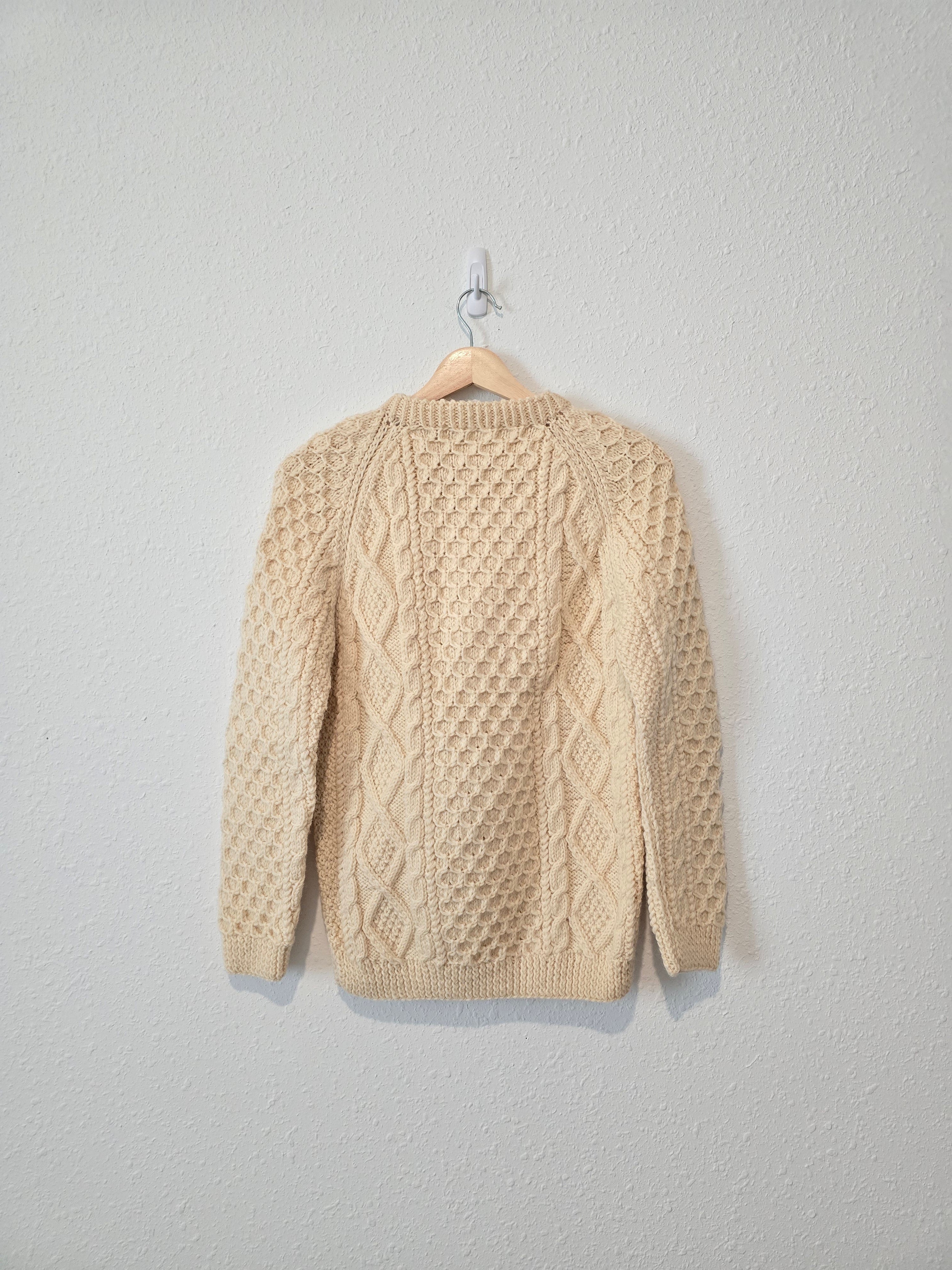 Vintage Wool Cable Knit Sweater (XS)