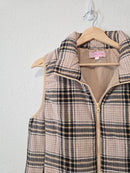 Pink Lily Plaid Zip Up Vest (L)