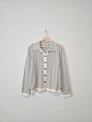 Striped Button Up Sweater (XL)