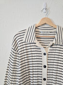 Striped Button Up Sweater (XL)