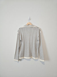 Striped Button Up Sweater (XL)