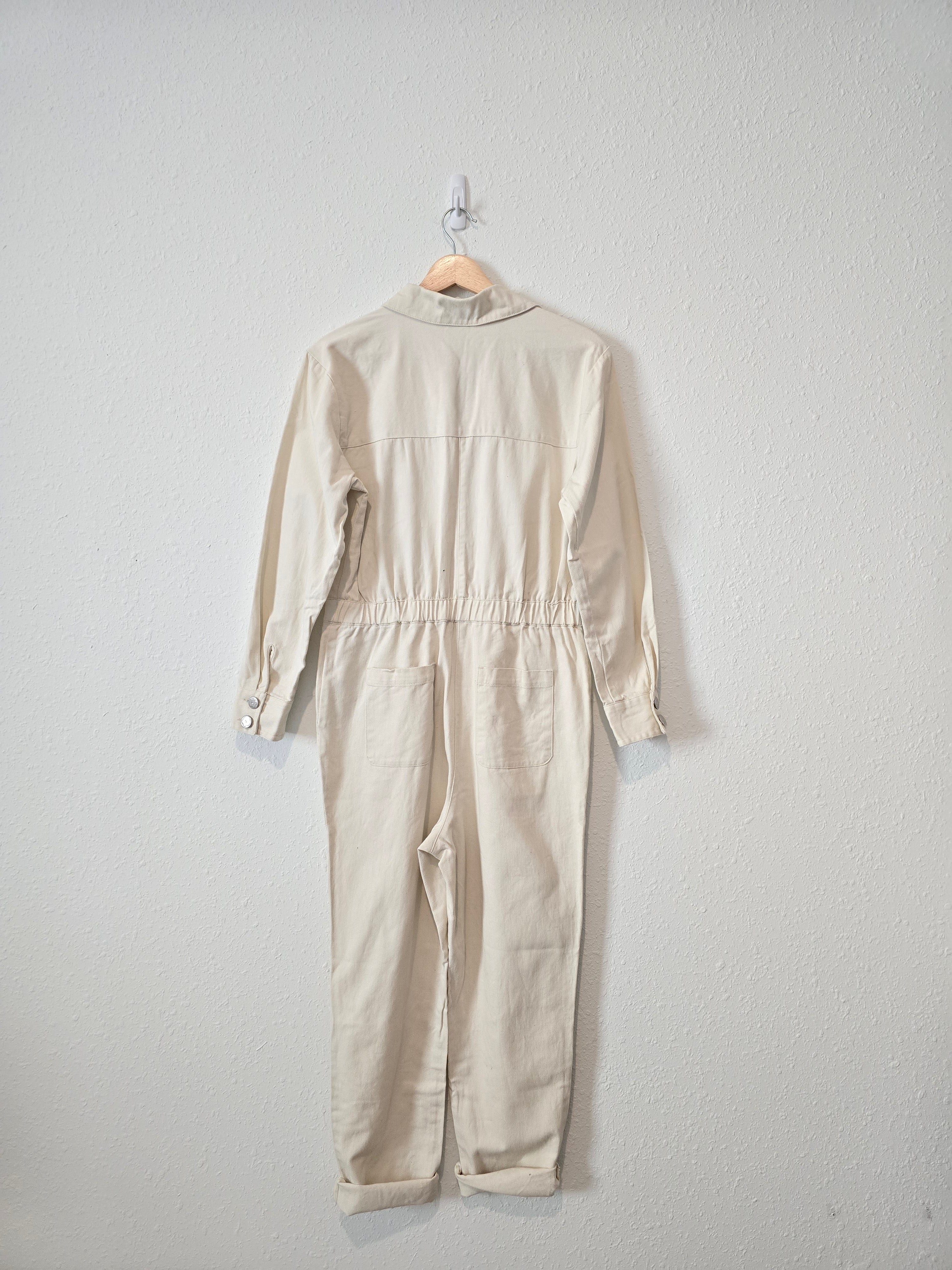 Ecru Relaxed Cotton Jumpsuit (4)