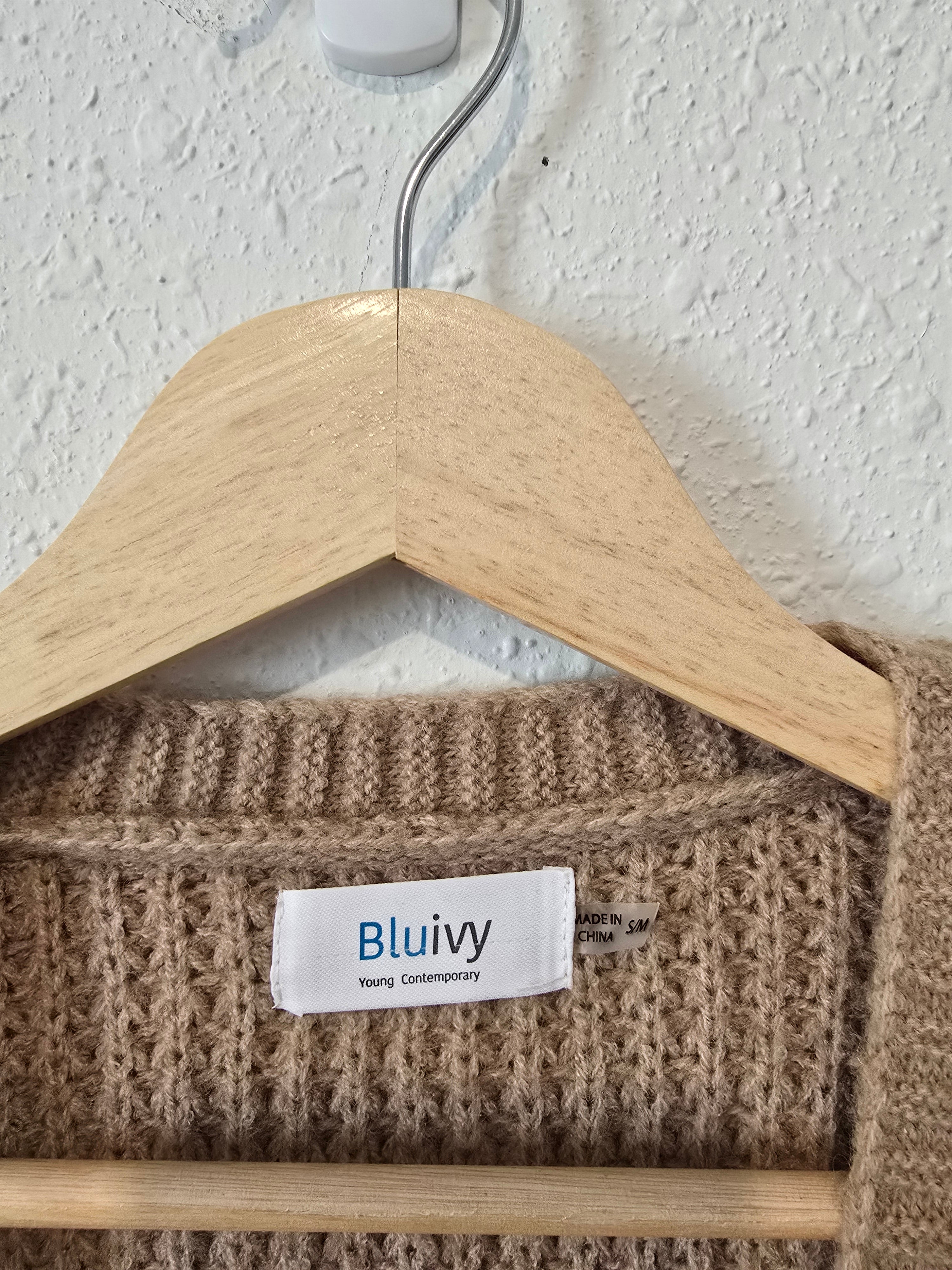 Bluivy Brown Waffle Cardigan (S/M)