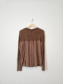 Easel Brown Henley Tee (M)