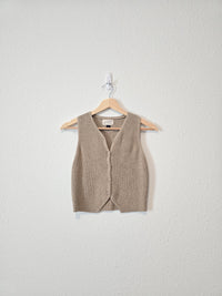 Neutral Knit Sweater Vest (S)