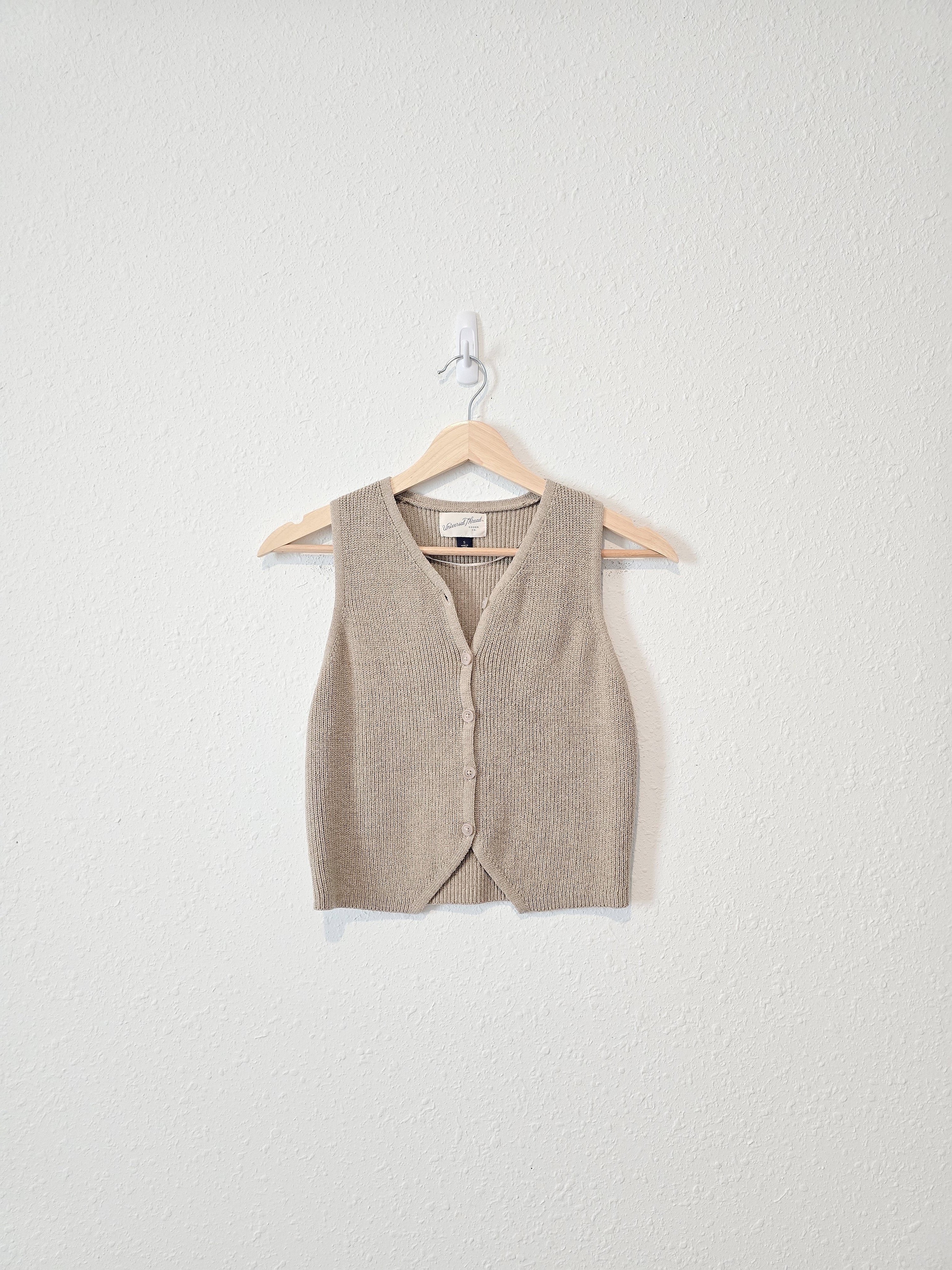 Neutral Knit Sweater Vest (S)