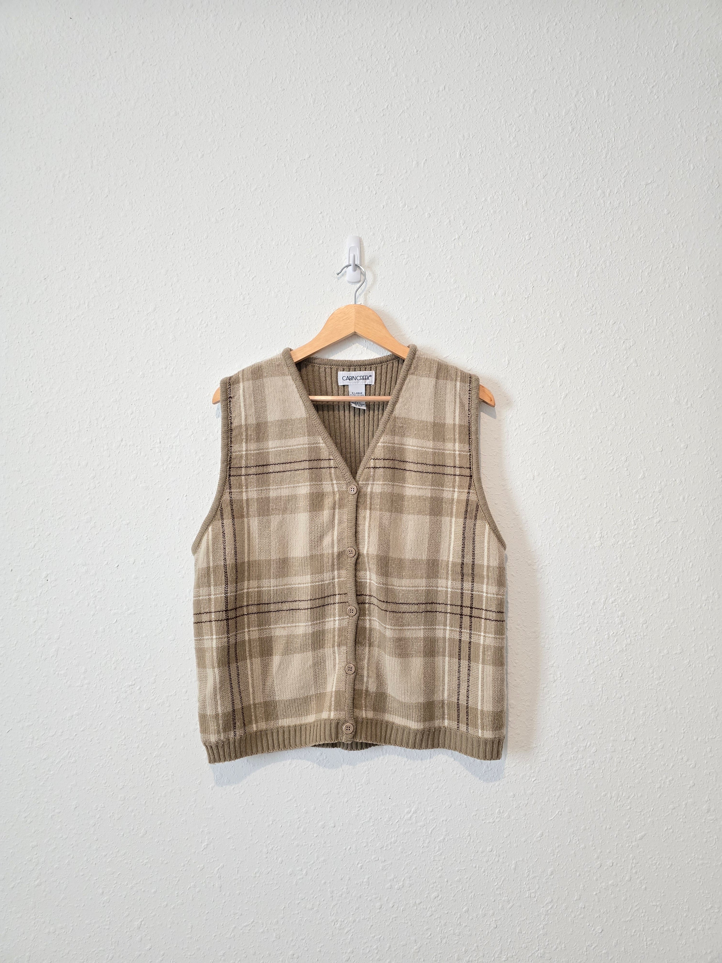 Vintage Plaid Sweater Vest (XL)
