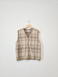 Vintage Plaid Sweater Vest (XL)