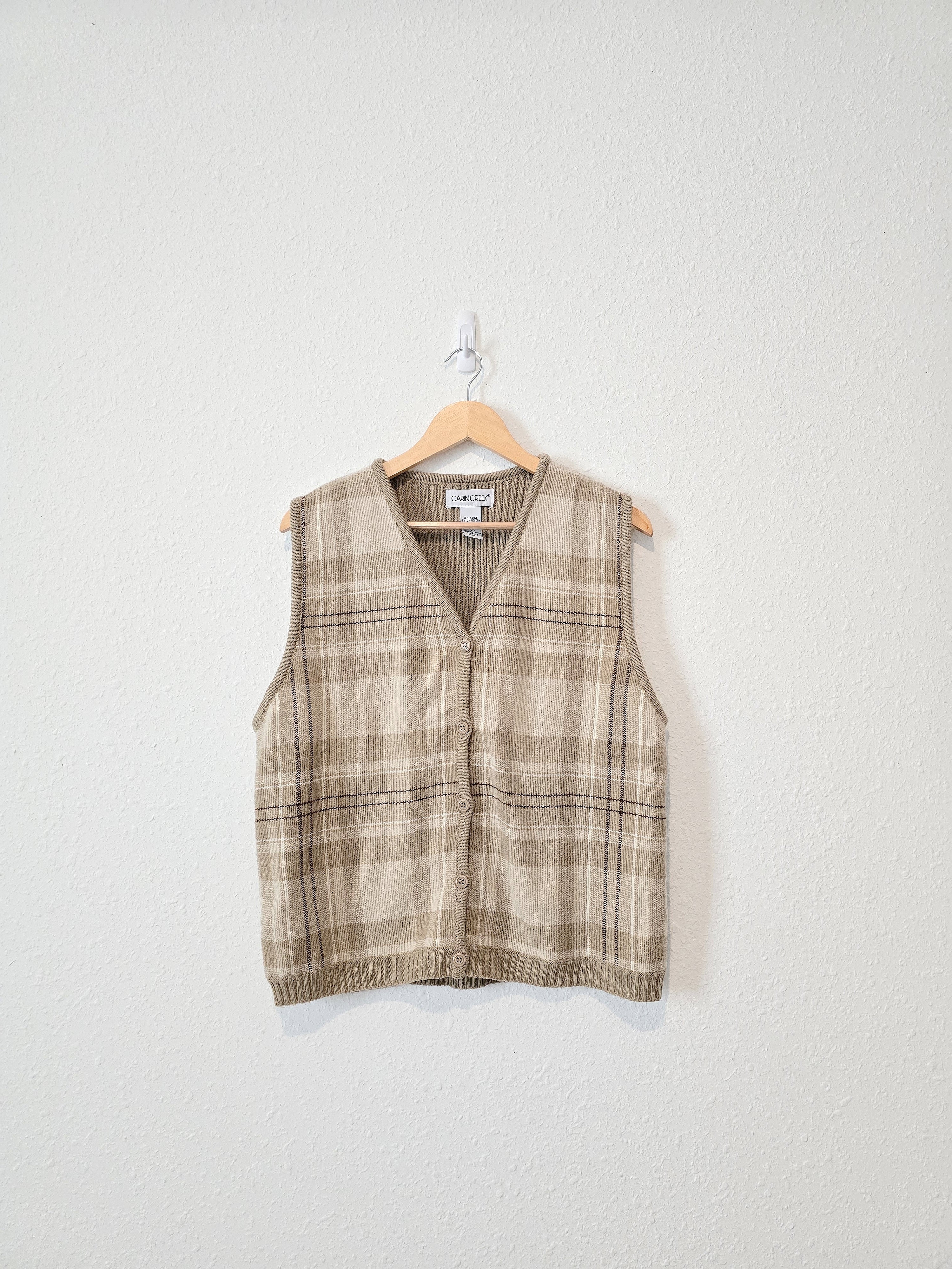 Vintage Plaid Sweater Vest (XL)