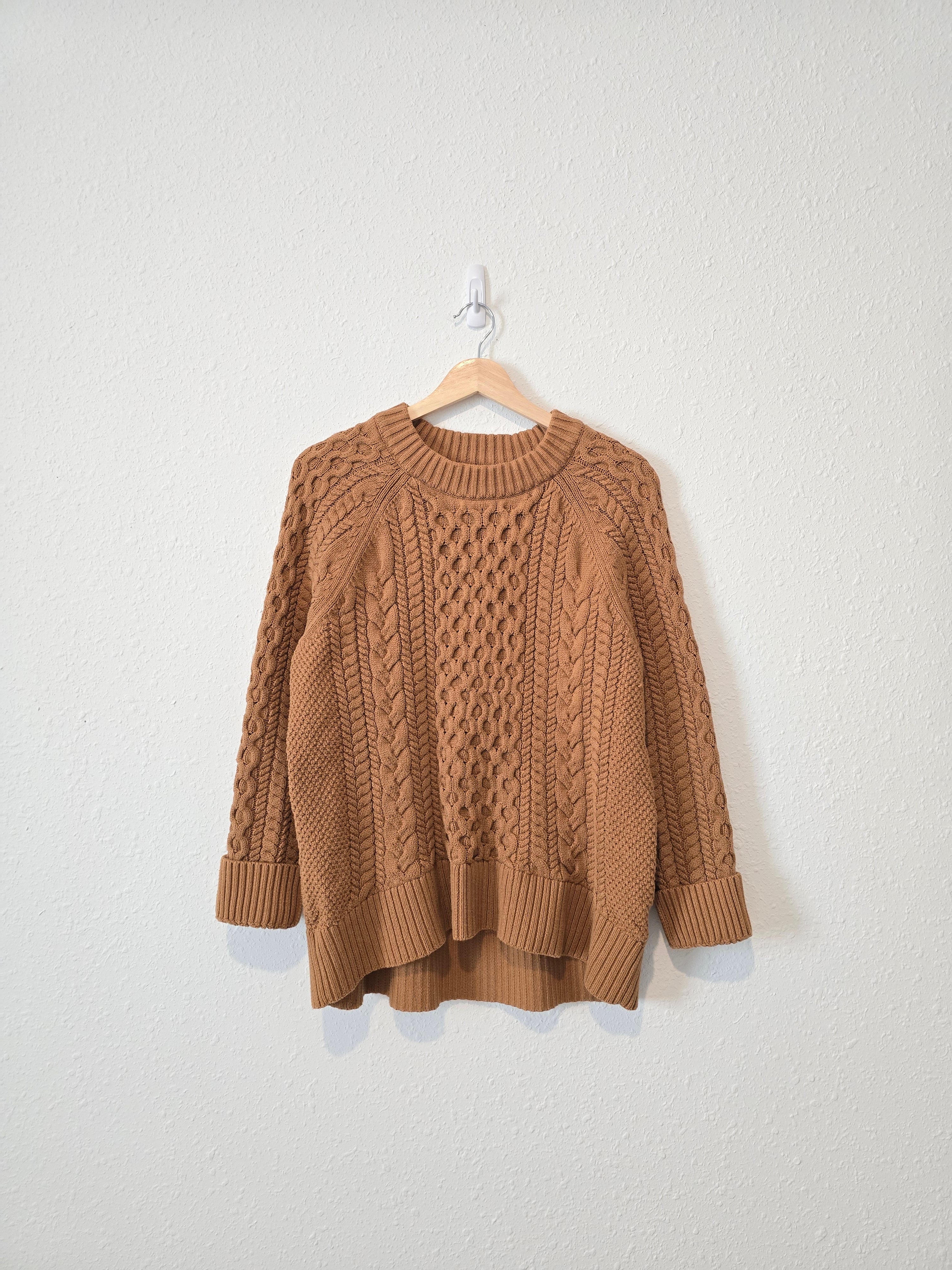 J.Crew Brown Cable Knit Sweater (L)