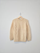 Vintage Wool Cable Knit Sweater (XS)