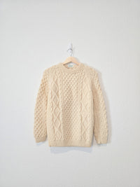 Vintage Wool Cable Knit Sweater (XS)