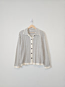 Striped Button Up Sweater (XL)